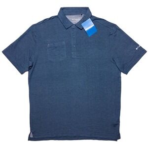 COLUMBIA Golf Omni-Wick Clubhead Polo Shirt Rayon 22F08MP Blue Large L ~ New